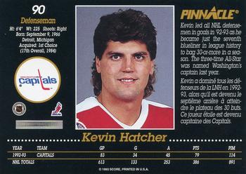 1993-94 Pinnacle Canadian #90 Kevin Hatcher Back