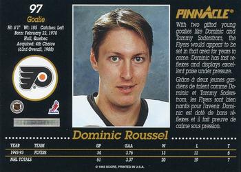 1993-94 Pinnacle Canadian #97 Dominic Roussel Back