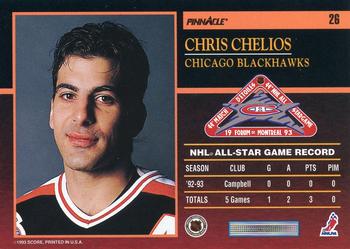 1993-94 Score Canadian - Pinnacle All-Stars Canadian #26 Chris Chelios Back