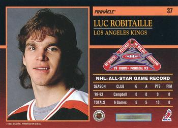 1993-94 Score Canadian - Pinnacle All-Stars Canadian #37 Luc Robitaille Back