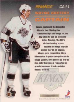 1993-94 Pinnacle Canadian - Captains #CA11 Wayne Gretzky Back