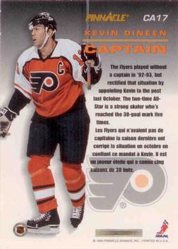 1993-94 Pinnacle Canadian - Captains #CA17 Kevin Dineen Back