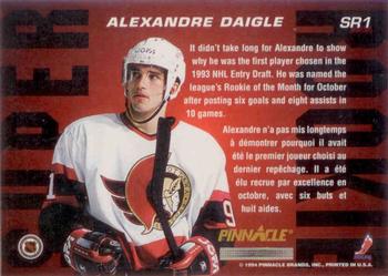 1993-94 Pinnacle Canadian - Super Rookies #SR1 Alexandre Daigle Back
