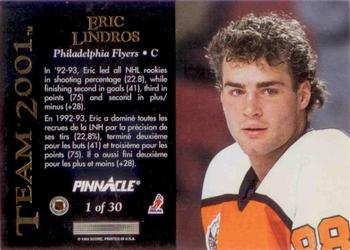 1993-94 Pinnacle Canadian - Team 2001 #1 Eric Lindros Back