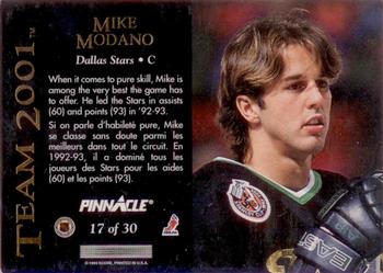 1993-94 Pinnacle Canadian - Team 2001 #17 Mike Modano Back