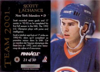 1993-94 Pinnacle Canadian - Team 2001 #21 Scott Lachance Back