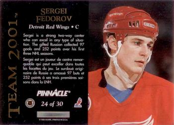 1993-94 Pinnacle Canadian - Team 2001 #24 Sergei Fedorov Back