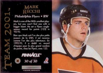 1993-94 Pinnacle Canadian - Team 2001 #30 Mark Recchi Back