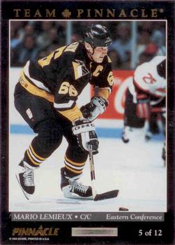 1993-94 Pinnacle Canadian - Team Pinnacle #5 Wayne Gretzky / Mario Lemieux Back