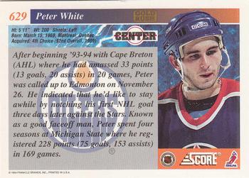 1993-94 Score - Gold Rush #629 Peter White Back