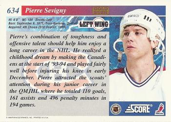 1993-94 Score - Gold Rush #634 Pierre Sevigny Back