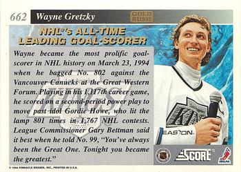 1993-94 Score - Gold Rush #662 Wayne Gretzky Back
