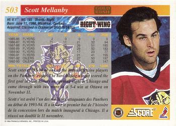 1993-94 Score Canadian - Gold Rush #503 Scott Mellanby Back