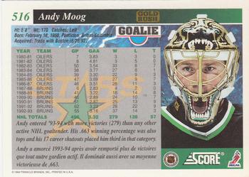 1993-94 Score Canadian - Gold Rush #516 Andy Moog Back
