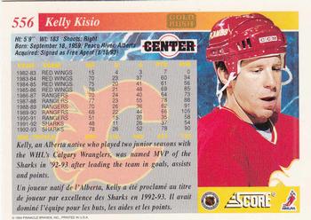 1993-94 Score Canadian - Gold Rush #556 Kelly Kisio Back