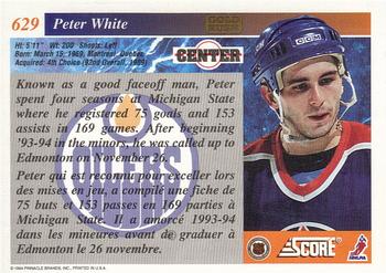 1993-94 Score Canadian - Gold Rush #629 Peter White Back