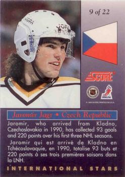 1993-94 Score Canadian - International Stars #9 Jaromir Jagr Back