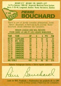1978-79 O-Pee-Chee #116 Pierre Bouchard Back