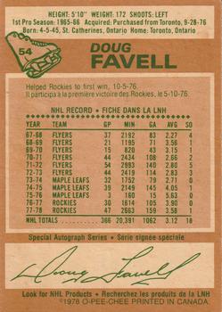 1978-79 O-Pee-Chee #54 Doug Favell Back
