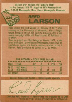 1978-79 O-Pee-Chee #226 Reed Larson Back