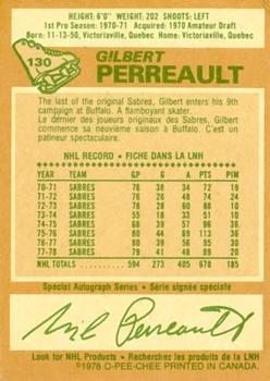 1978-79 O-Pee-Chee #130 Gilbert Perreault Back