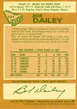 1978-79 O-Pee-Chee #131 Bob Dailey Back