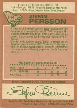1978-79 O-Pee-Chee #144 Stefan Persson Back