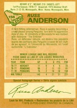 1978-79 O-Pee-Chee #156 Russ Anderson Back