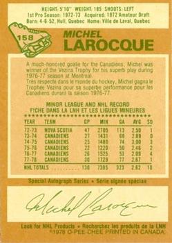 1978-79 O-Pee-Chee #158 Michel Larocque Back