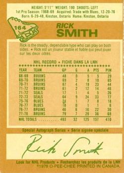 1978-79 O-Pee-Chee #164 Rick Smith Back