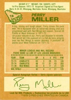1978-79 O-Pee-Chee #16 Perry Miller Back