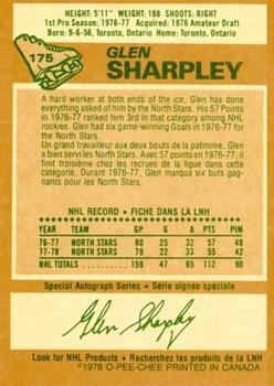 1978-79 O-Pee-Chee #175 Glen Sharpley Back