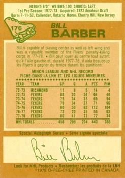 1978-79 O-Pee-Chee #176 Bill Barber Back