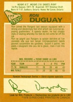 1978-79 O-Pee-Chee #177 Ron Duguay Back