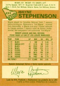 1978-79 O-Pee-Chee #223 Wayne Stephenson Back
