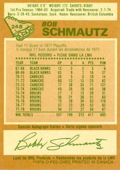 1978-79 O-Pee-Chee #248 Bobby Schmautz Back