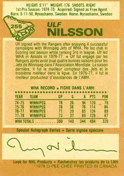 1978-79 O-Pee-Chee #255 Ulf Nilsson Back