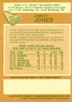 1978-79 O-Pee-Chee #288 Jimmy Jones Back