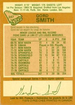 1978-79 O-Pee-Chee #347 Gord Smith Back