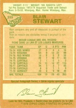 1978-79 O-Pee-Chee #355 Blair Stewart Back