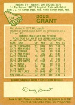 1978-79 O-Pee-Chee #373 Doug Grant Back