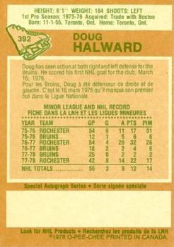 1978-79 O-Pee-Chee #392 Doug Halward Back
