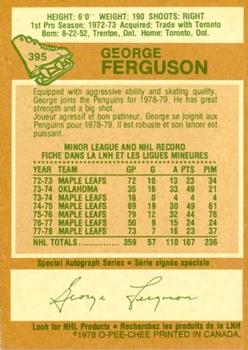 1978-79 O-Pee-Chee #395 George Ferguson Back