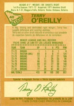 1978-79 O-Pee-Chee #40 Terry O'Reilly Back
