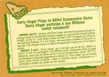1978-79 O-Pee-Chee #5 Garry Unger Back