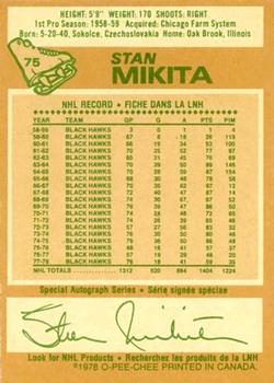 1978-79 O-Pee-Chee #75 Stan Mikita Back