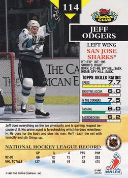 1993-94 Stadium Club - First Day Issue #114 Jeff Odgers Back