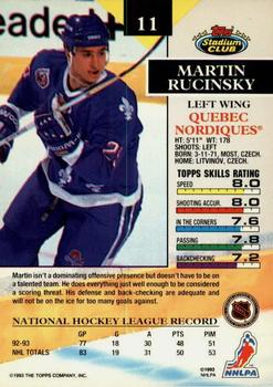 1993-94 Stadium Club - First Day Issue #11 Martin Rucinsky Back