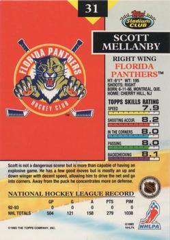 1993-94 Stadium Club - First Day Issue #31 Scott Mellanby Back