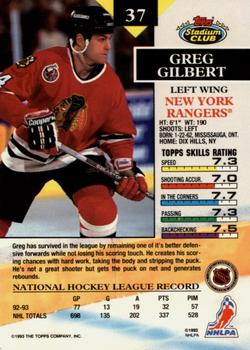 1993-94 Stadium Club - First Day Issue #37 Greg Gilbert Back